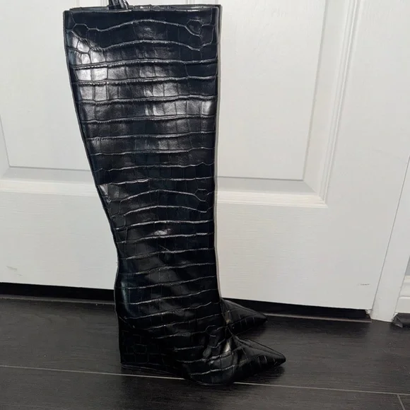 Schutz Asya Wedge Knee High Boots - Picture 2 of 8